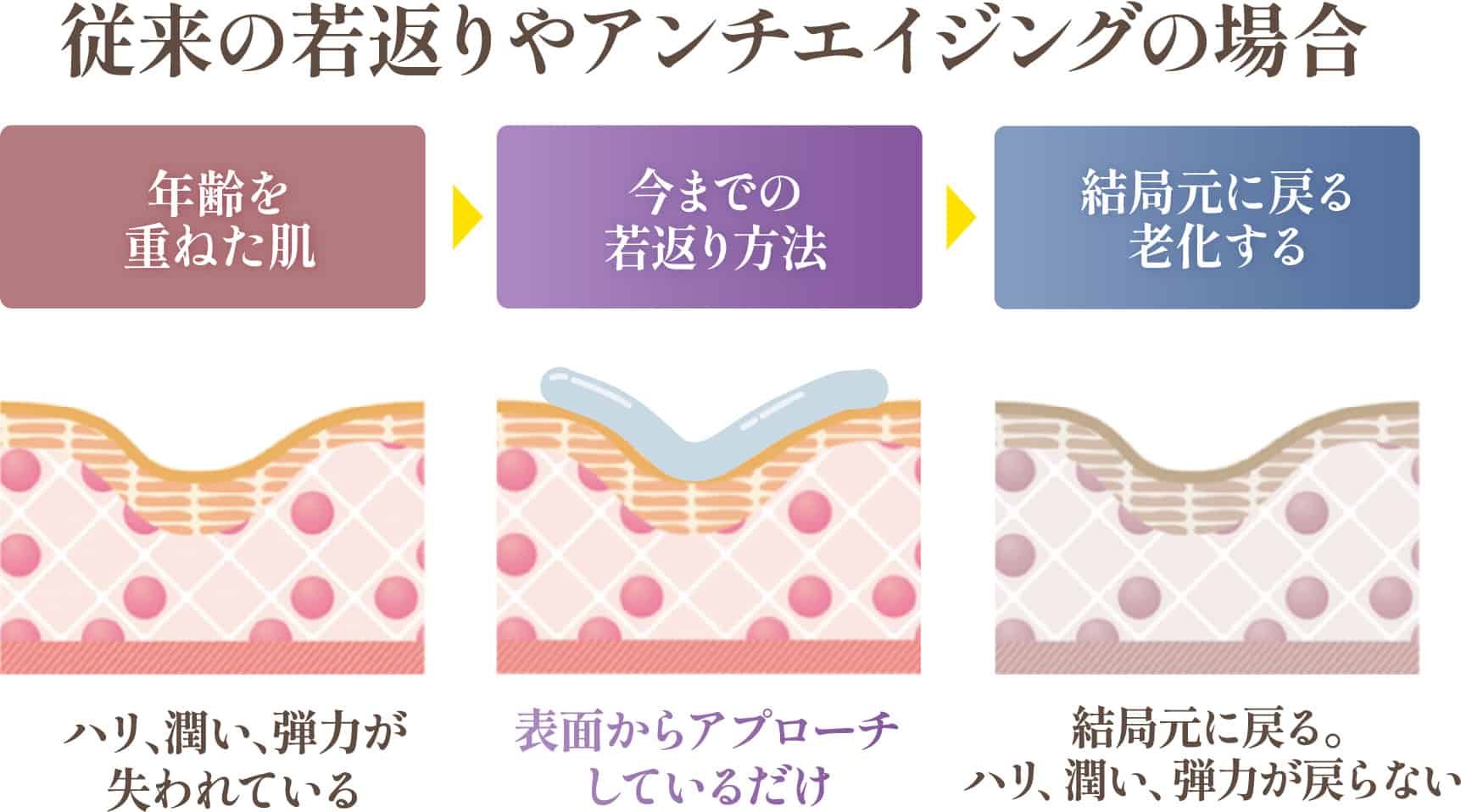 従来の若返りやアンチエイジングの場合