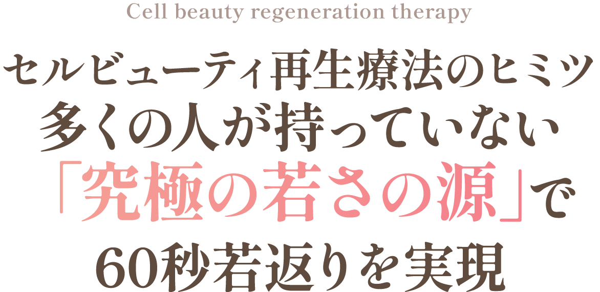 60秒若返りを実現