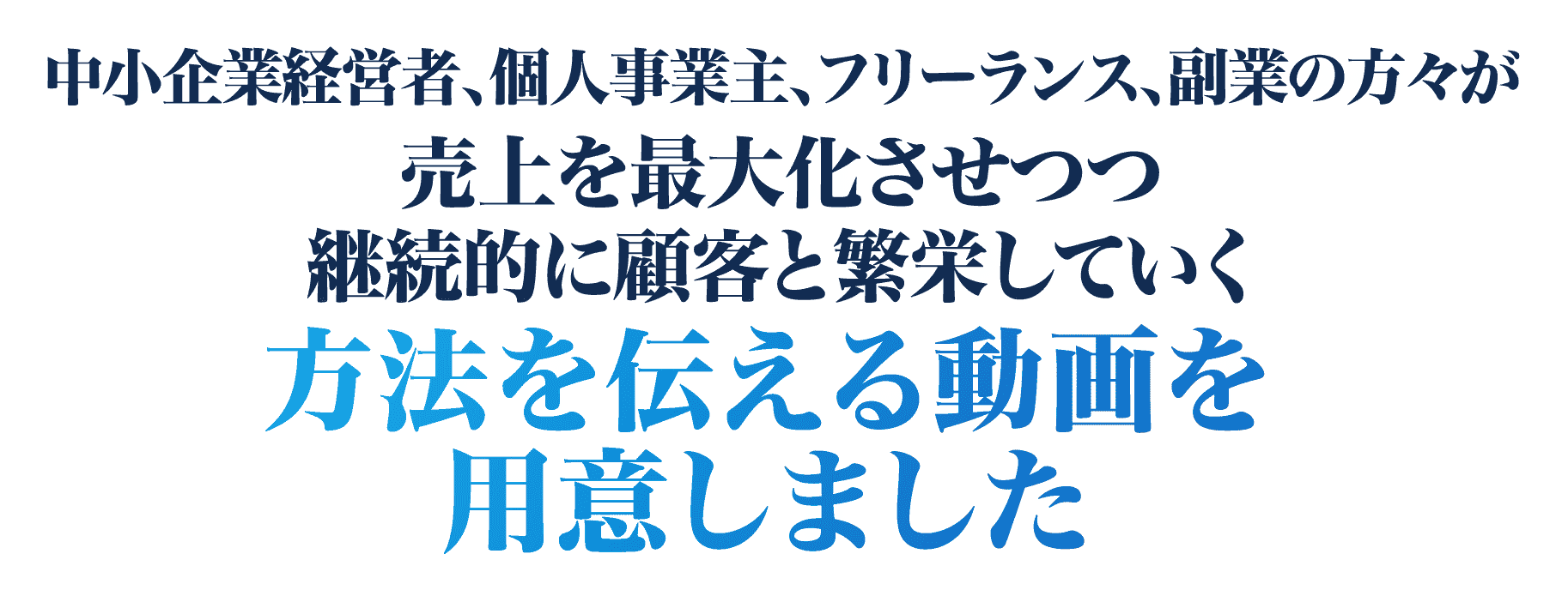 顧客と繁栄していく方法を伝える動画を用意しました