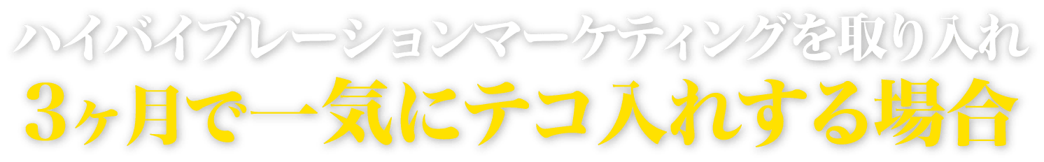 3ヶ月で一気にテコ入れする場合