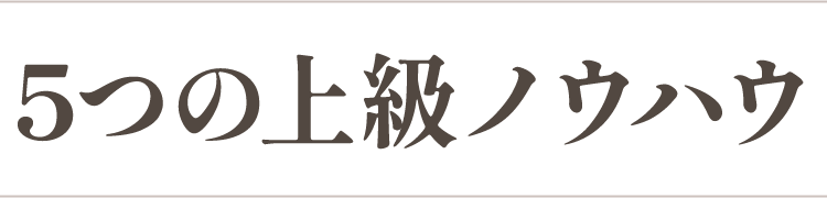 5つの上級ノウハウ